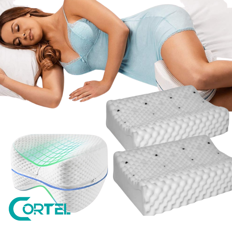 Kit de 3 Almohadas Ortopédicas: 2 Almohadas de Espuma Soft Premium + 1 Almohada Ortopédica Correctora para Rodillas y Zona Lumbar